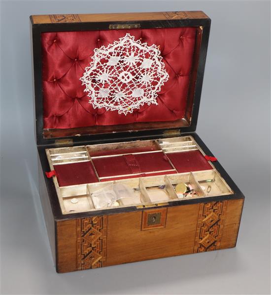 An inlaid sewing box